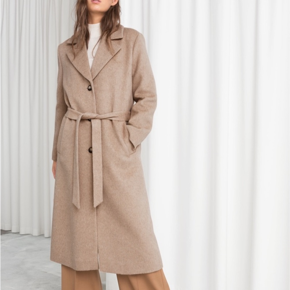 &Other Stories Alpaca Coat in Beige